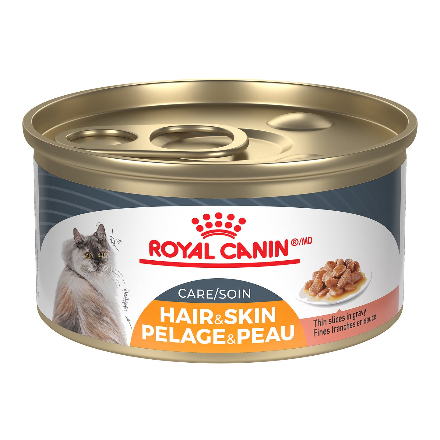 Royal Canin Canned Cat Food Adult Hair & Skin Care Thin Slices In Gravy  Canned Cat Food  | PetMax Canada