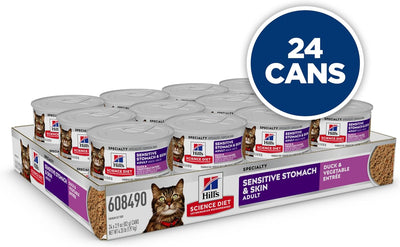 Hill's Science Diet Feline Sensitive Stomach & Skin Duck Canned Cat Food - Cat Food - Hill's Science Diet - PetMax Canada