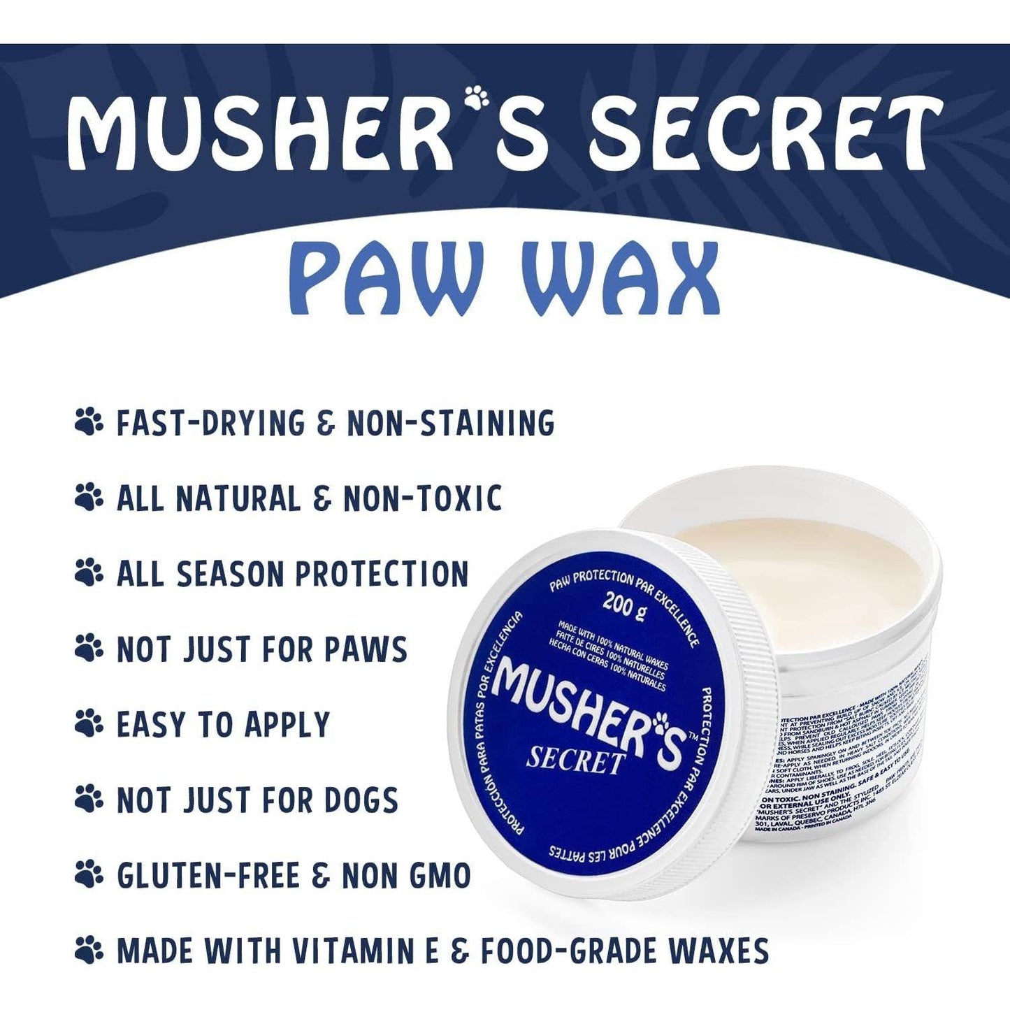 Musher's Secret Pet Paw Protection Wax  Dog Health Care  | PetMax Canada