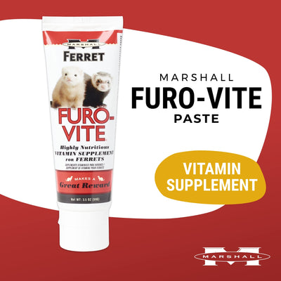 Marshall Furo-Vite Vitamin Supplement Paste for Ferrets - Furo-Vite paste tube feature graphic - Marshall - PetMax Canada