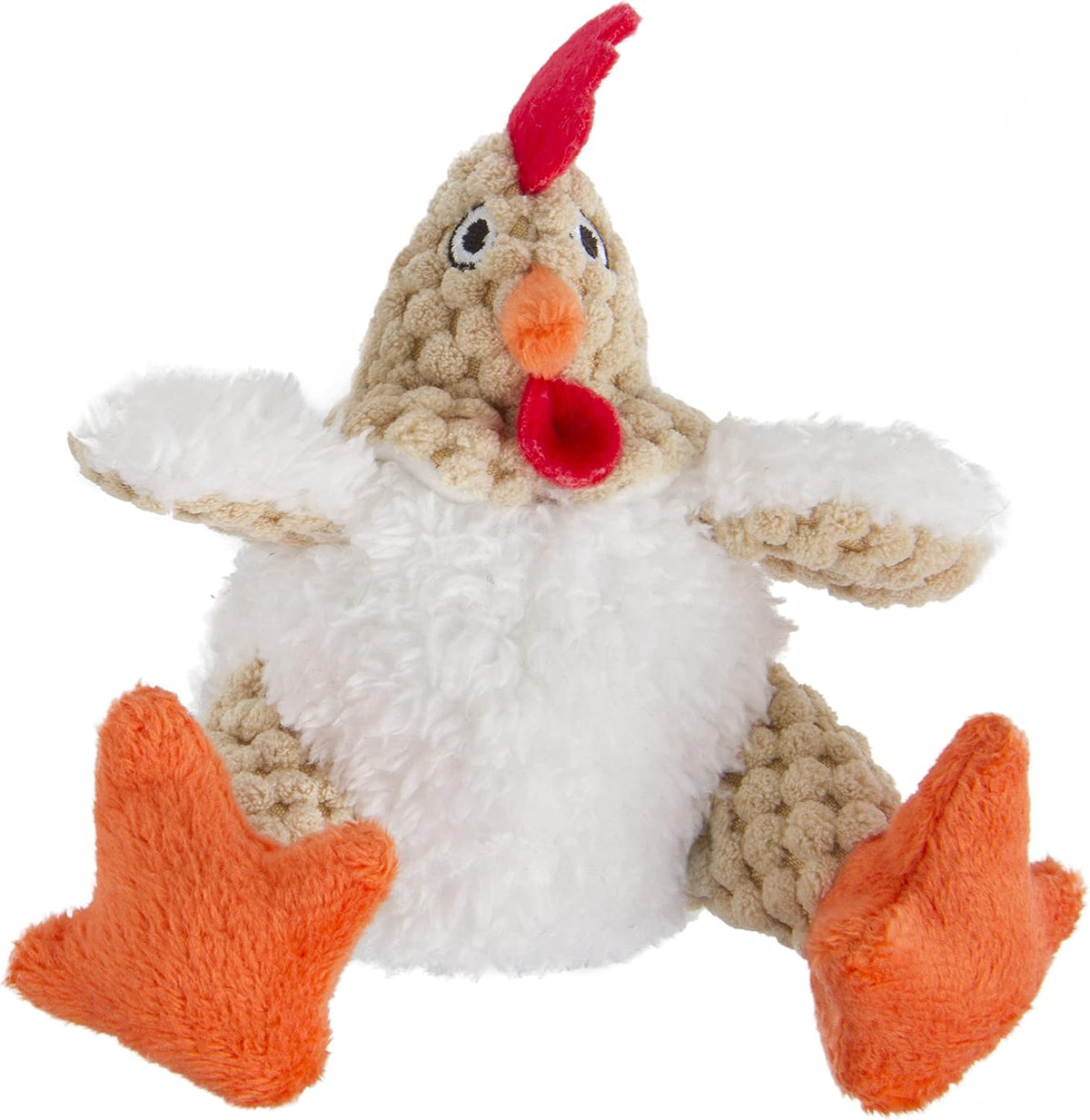 goDog Just For Me Fat White Rooster Plush Dog Toy - Dog Toy - goDog - PetMax Canada
