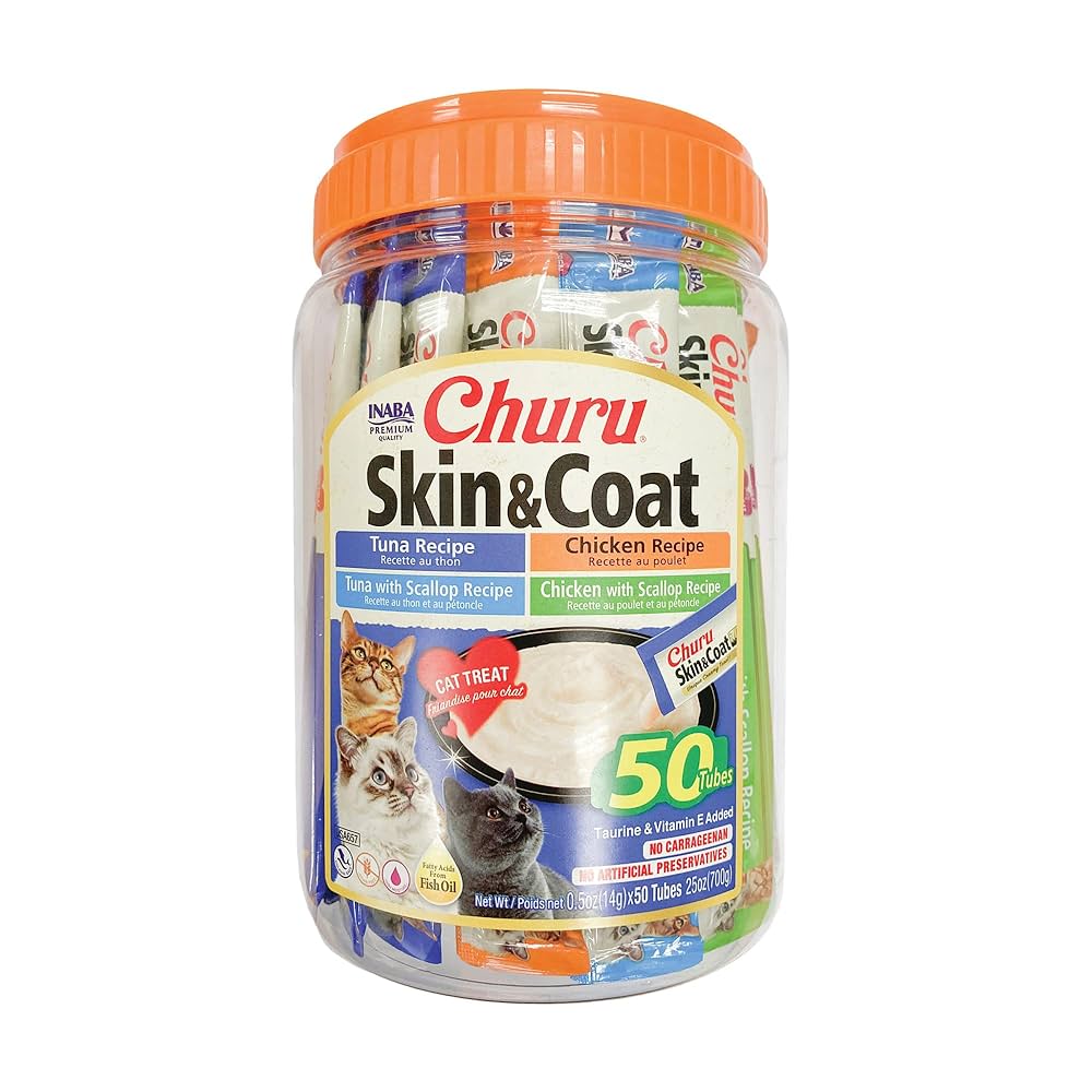 Inaba Churu Skin & Coat Variety Pack Lickable Cat Treats