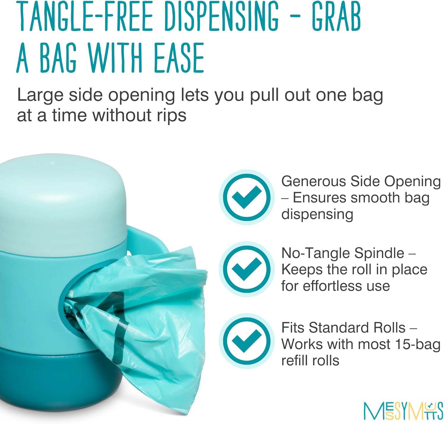 Messy Mutts Poop Bag Dispensor with Silicone Strap