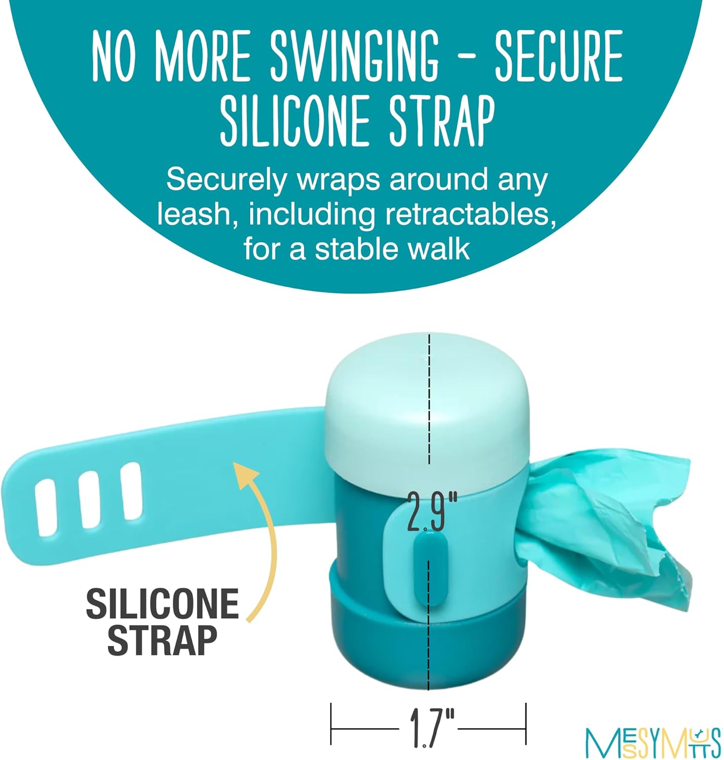 Messy Mutts Poop Bag Dispensor with Silicone Strap