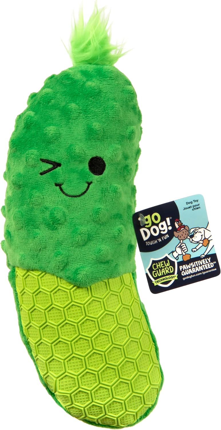 goDog Tough 'N Texture Dillbert Pickle Dog Toy - Dog Toy - goDog - PetMax Canada