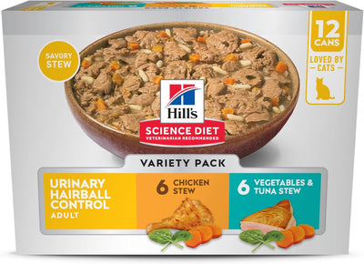 Hill's Science Diet Feline Urinary & Hairball Control Variety Pack Canned Cat Food