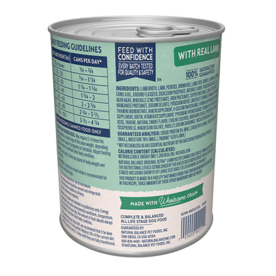 Natural Balance Original Ultra Lamb Recipe Wet Dog Food