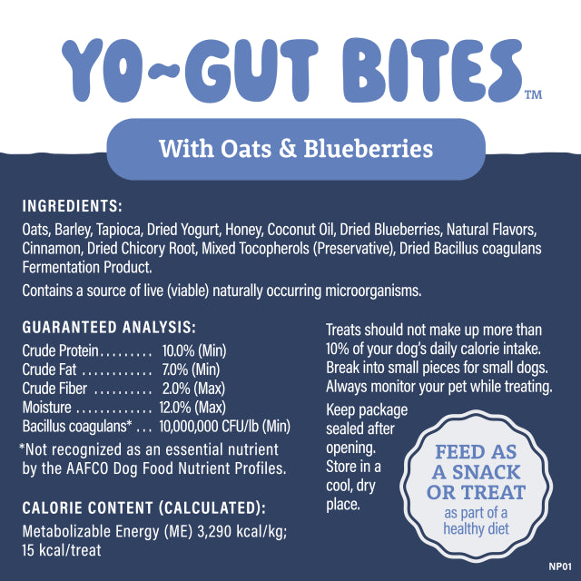 Natural Balance Yo-Gut Bites With Oats & Blueberries Dog Treats - Ingredients