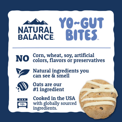 Natural Balance Yo-Gut Bites With Oats & Blueberries Dog Treats - Guaranteed Analysis
