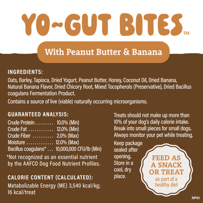 Natural Balance Yo-Gut Bites With Peanut Butter & Banana Dog Treats - Ingredients