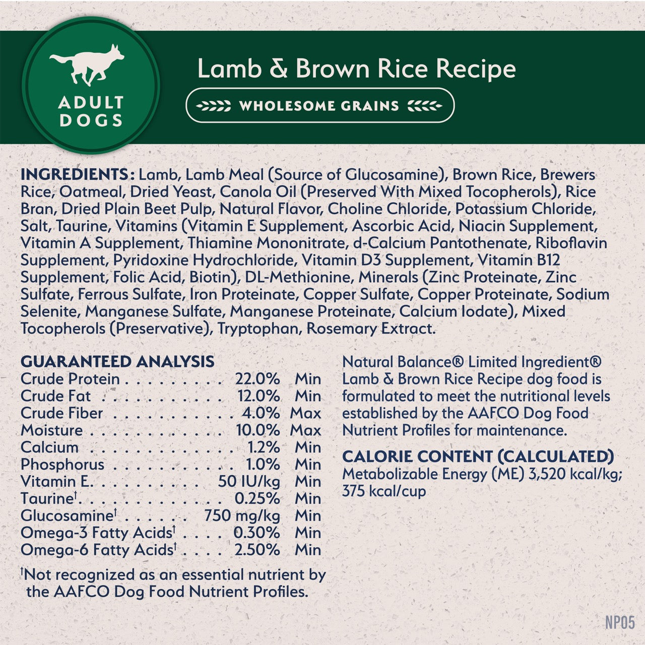 Natural Balance Limited Ingredient Diet Lamb Meal & Rice Dog Food