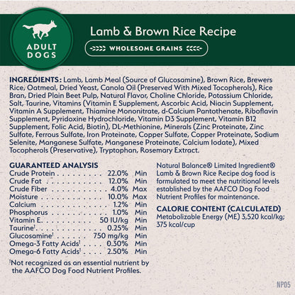 Natural Balance Limited Ingredient Diet Lamb Meal & Rice Dog Food