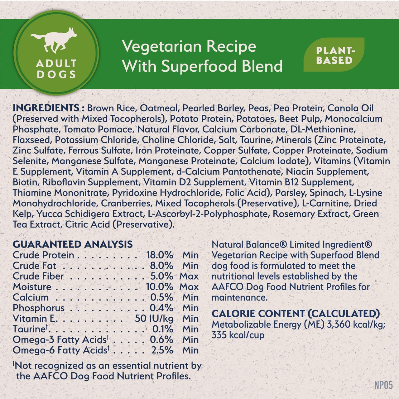 Natural Balance Limited Ingredient Diet Vegetarian Adult Dry Dog Food