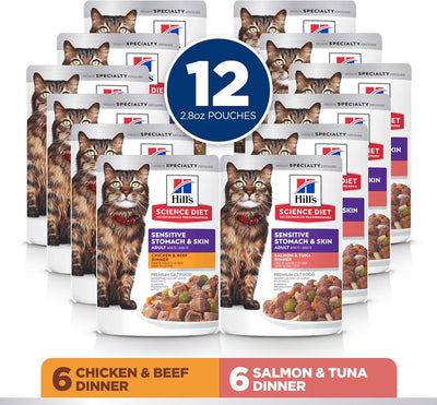 Hill's Science Diet Feline Sensitive Stomach & Skin Variety Pack Pouches Cat Food