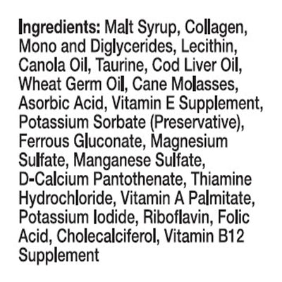 Marshall Furo-Vite Vitamin Supplement Paste for Ferrets - Ingredient panel close-up - Marshall - PetMax Canada