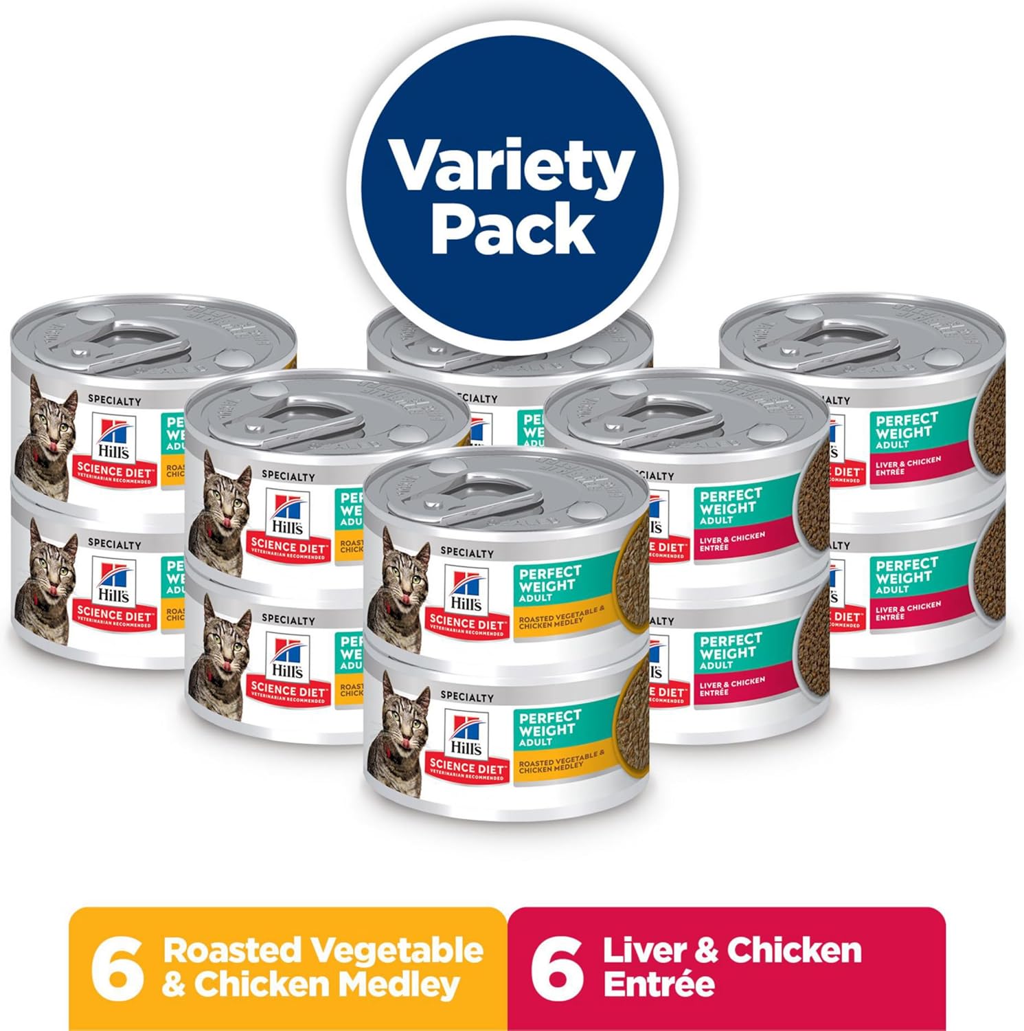 Hill's Science Diet Feline Perfect Weight Variety Pack Canned Cat Food