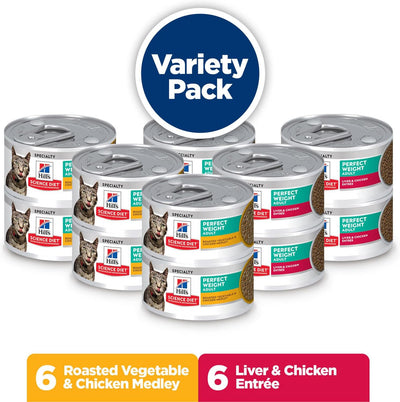 Hill's Science Diet Feline Perfect Weight Variety Pack Canned Cat Food