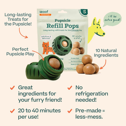 Woof Pupsicle Refill Pops Peanut Butter & Beef
