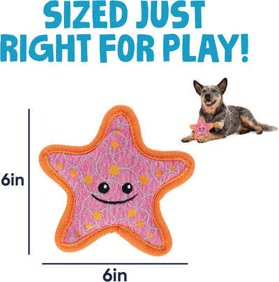 goDog Tough Guard Shelby Starfish Plush Dog Toy - Size 6 x 6 inches - PetMax Canada