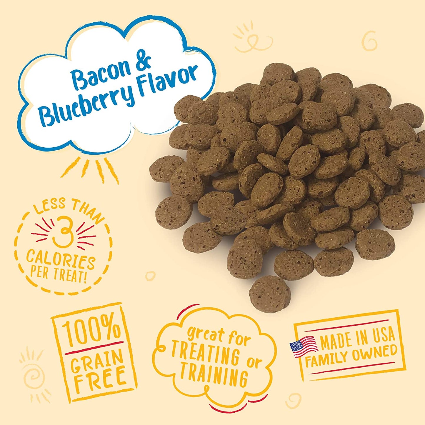Charlee Bear Grain Free Crunch Bacon & Blueberry Flavour Dog Treats  Dog Treats  | PetMax Canada