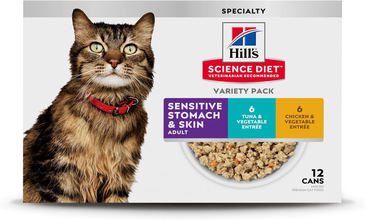 Hills Science Diet cat food variety pack on a white background
