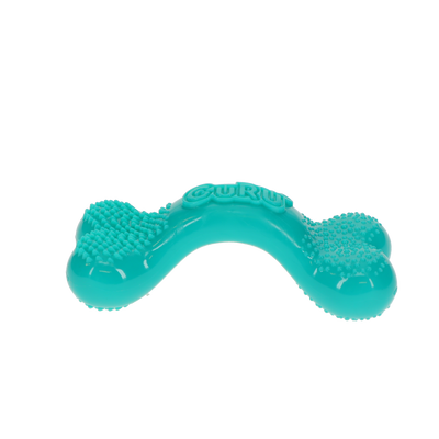 Guru Vanilla Puppy Bone Dog Toy - side view showing curved bone shape - PetMax Canada