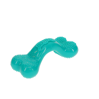 Guru Vanilla Puppy Bone Dog Toy - angled view of Clean and Polish texture - PetMax Canada