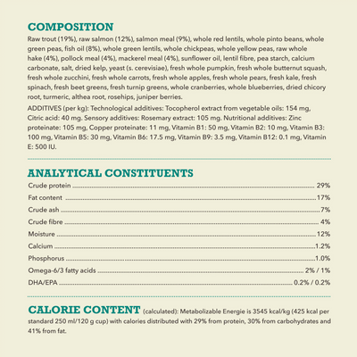 Acana Coldwater Fish Recipe Dry Dog Food - Ingredients and Guaranteed Analysis - Acana - PetMax Canada