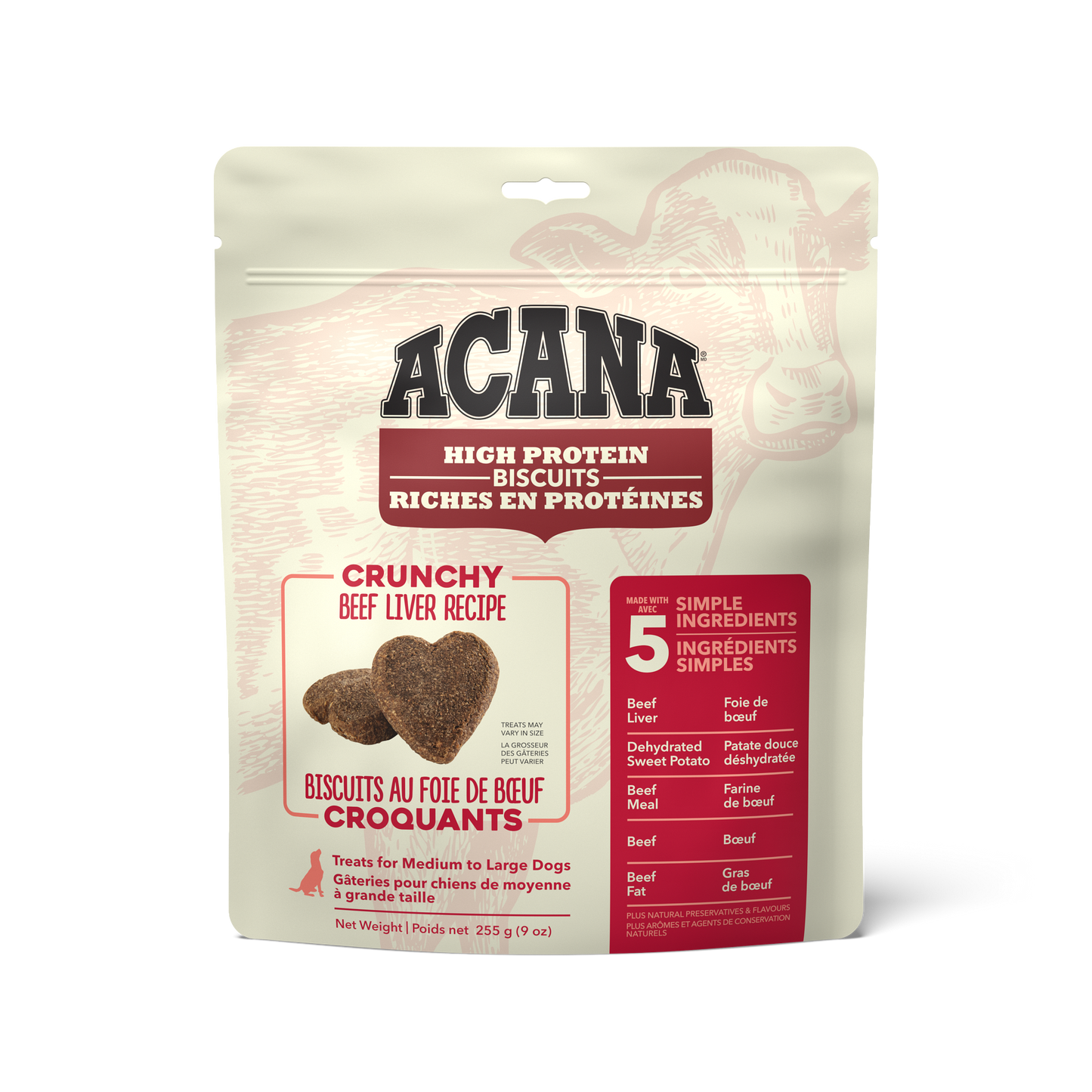 Acana High Protein Dog Biscuits Crunchy Beef Liver Recipe Large  Dog Treats  | PetMax Canada