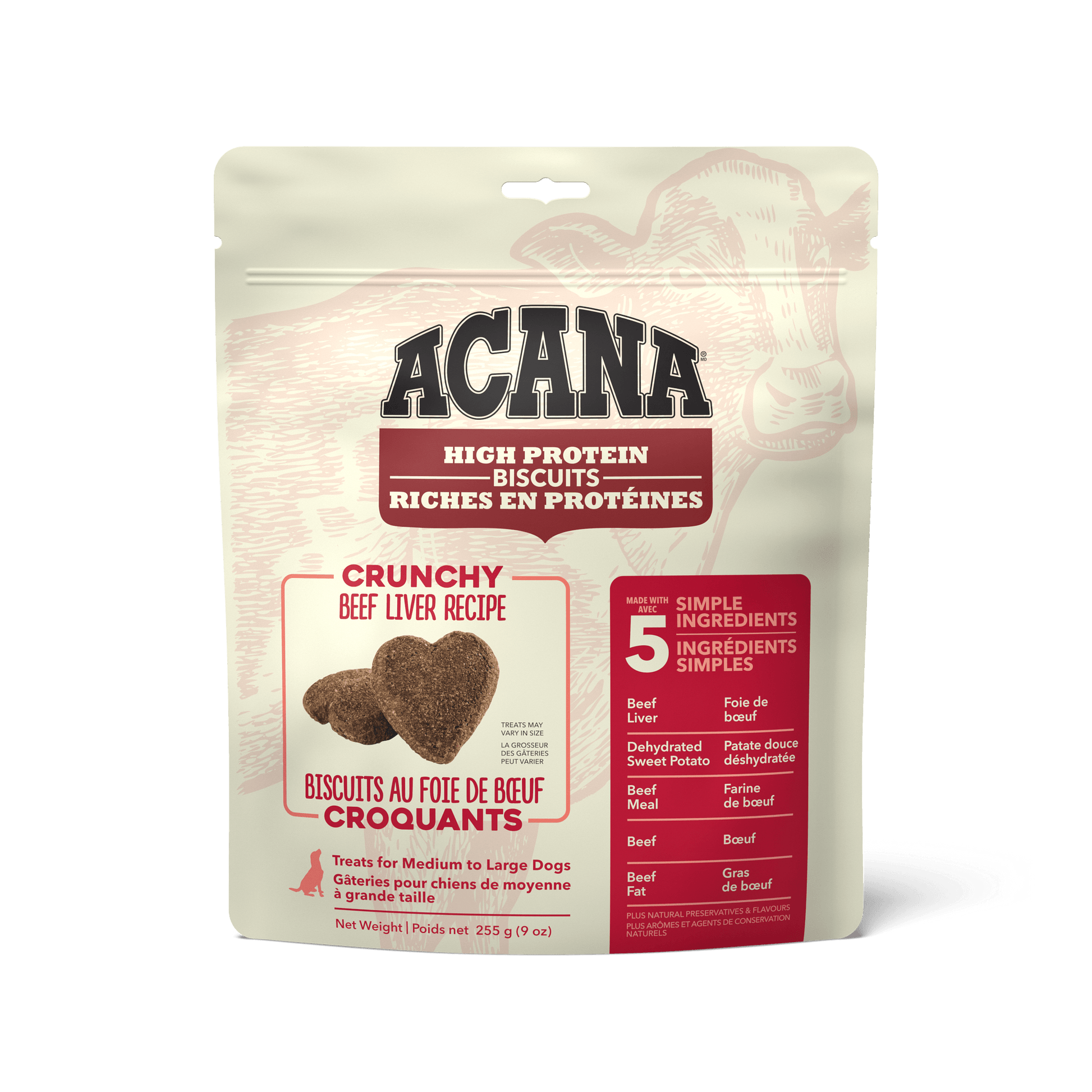 Acana High Protein Dog Biscuits Crunchy Beef Liver Recipe Large  Dog Treats  | PetMax Canada