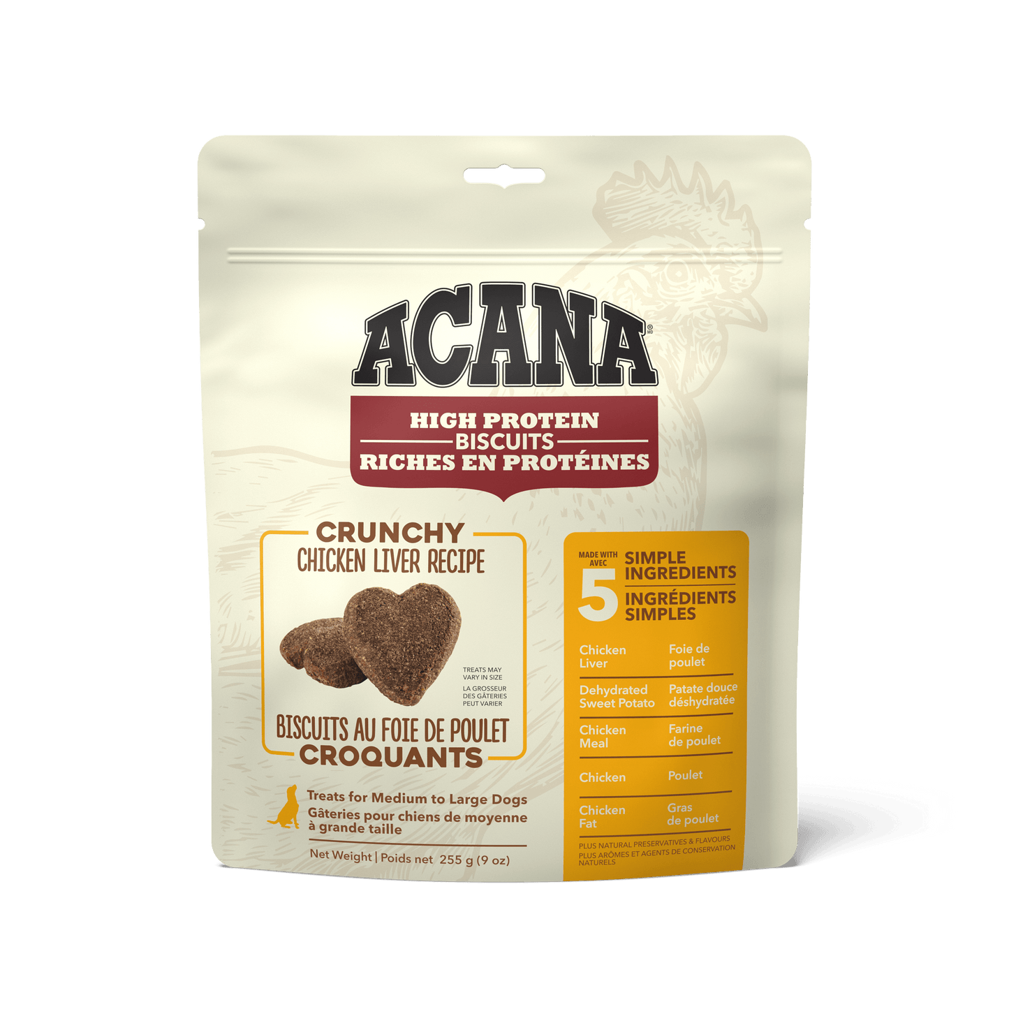 Acana High Protein Biscuits Crunchy Chicken Liver Recipe Large  Dog Treats  | PetMax Canada