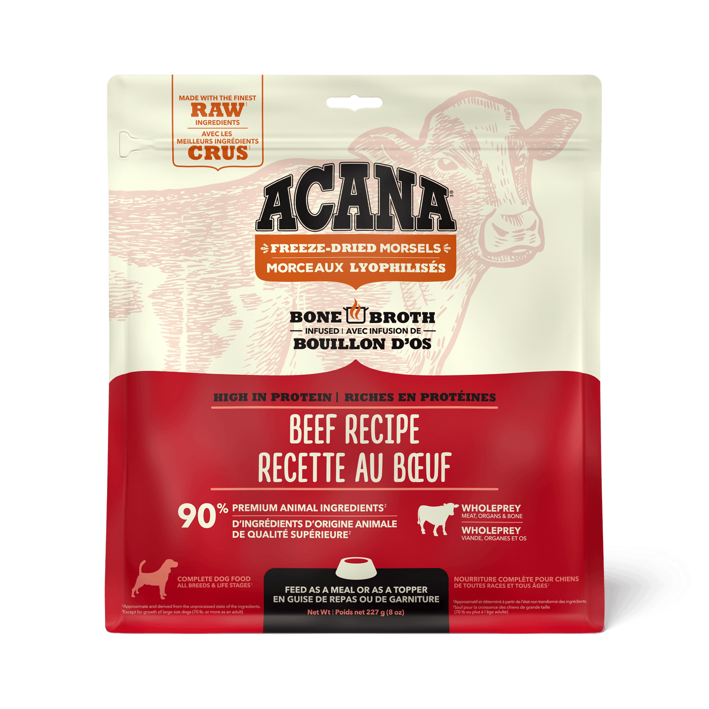 Acana Freeze-Dried Food Morsels Ranch-Raised Beef Recipe  Dog Food  | PetMax Canada