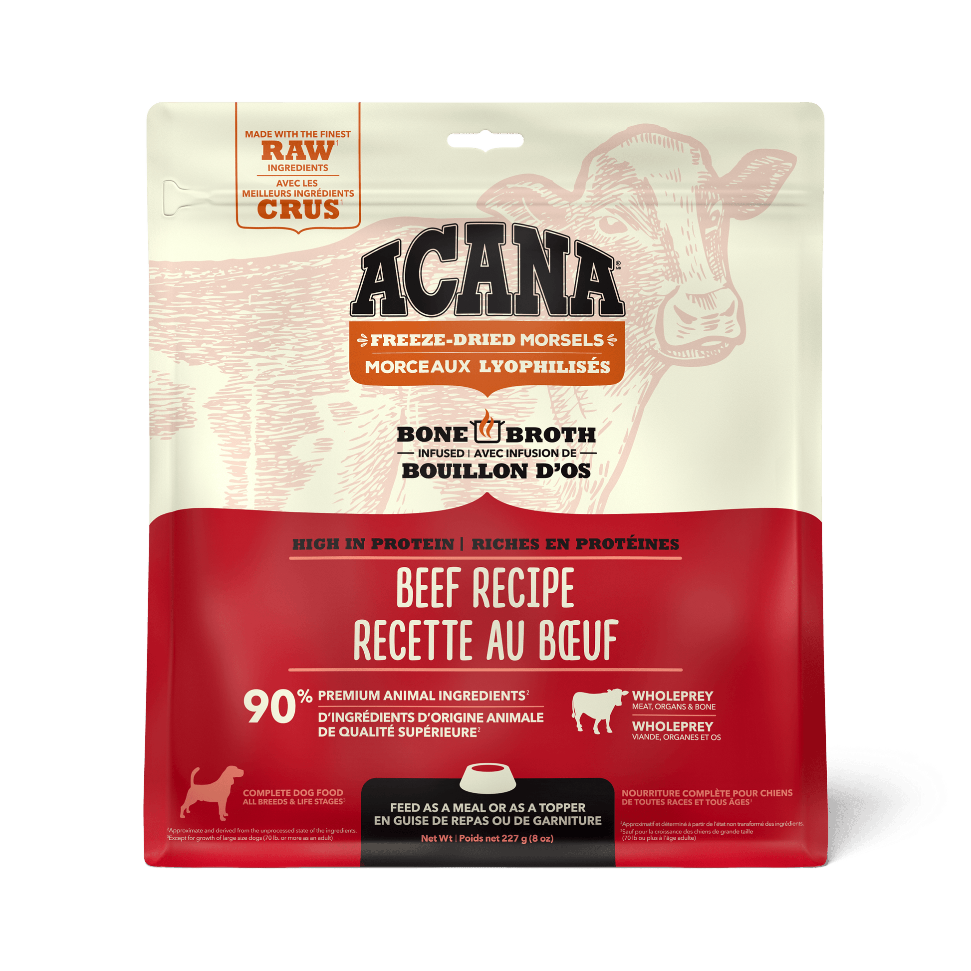 Acana Freeze-Dried Food Morsels Ranch-Raised Beef Recipe  Dog Food  | PetMax Canada