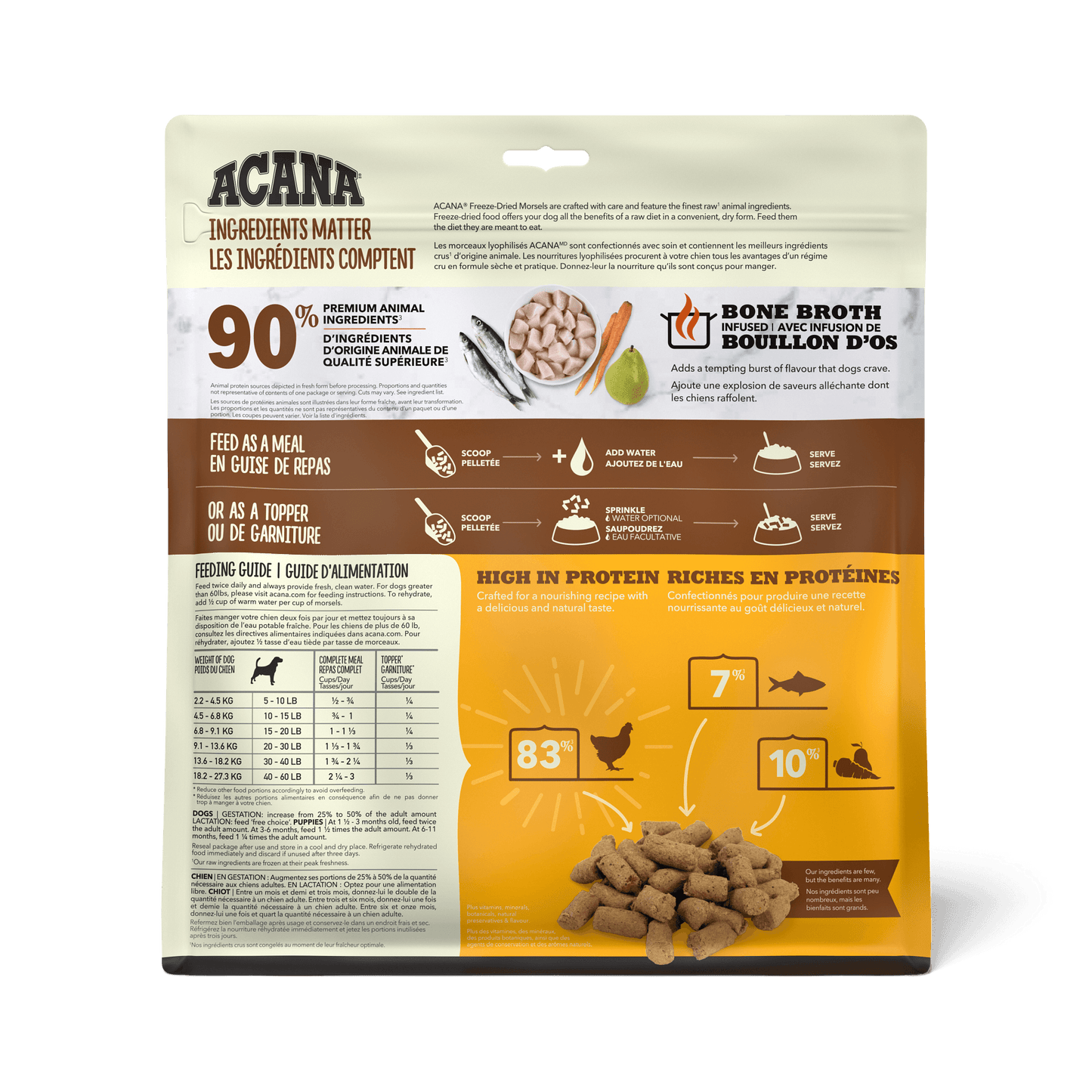 Acana Freeze-Dried Food Morsels Free-Run Chicken Recipe  Dog Food  | PetMax Canada