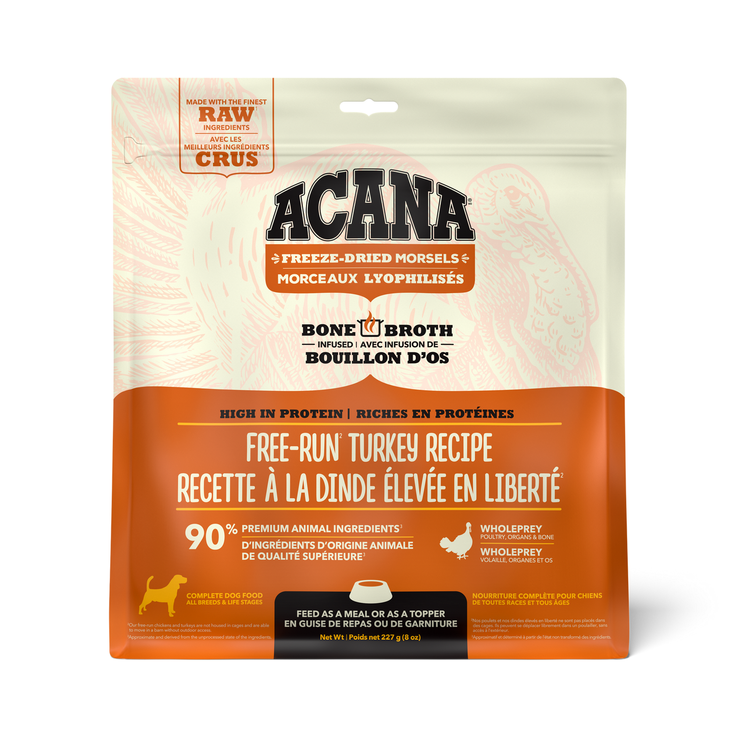 Acana Freeze-Dried Food Morsels Free-Run Turkey Recipe  Dog Food  | PetMax Canada