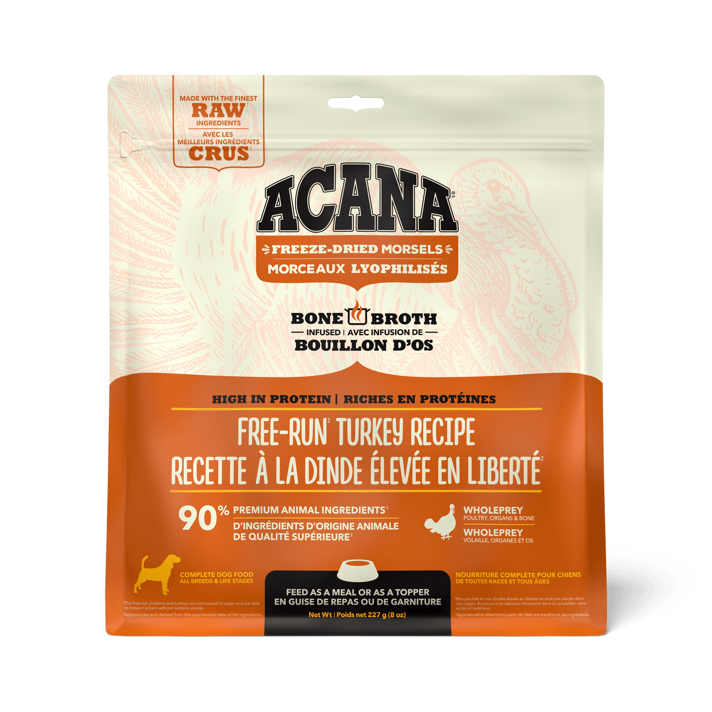 Acana Freeze-Dried Food Morsels Free-Run Turkey Recipe  Dog Food  | PetMax Canada