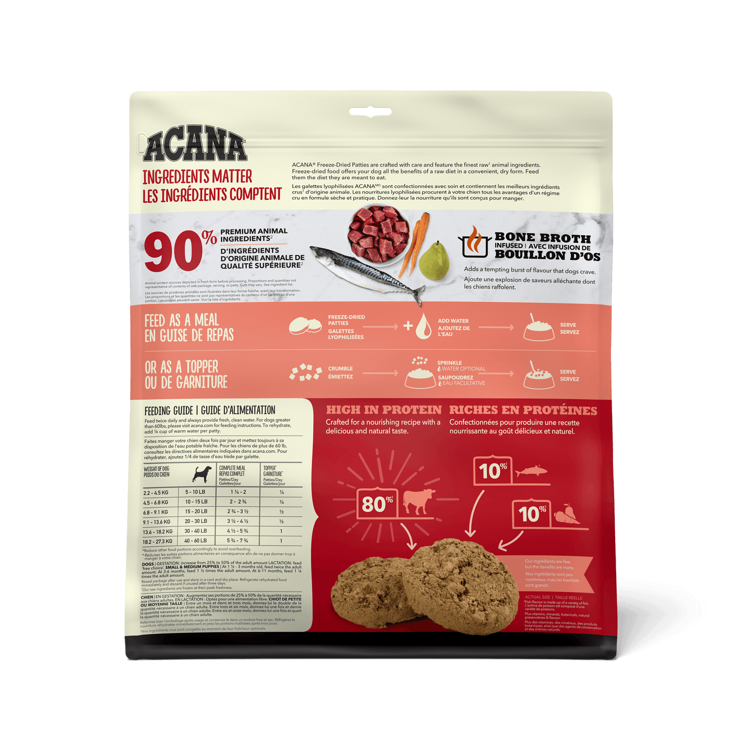 Acana Freeze-Dried Food Patties Ranch-Raised Beef Recipe  Dog Food  | PetMax Canada