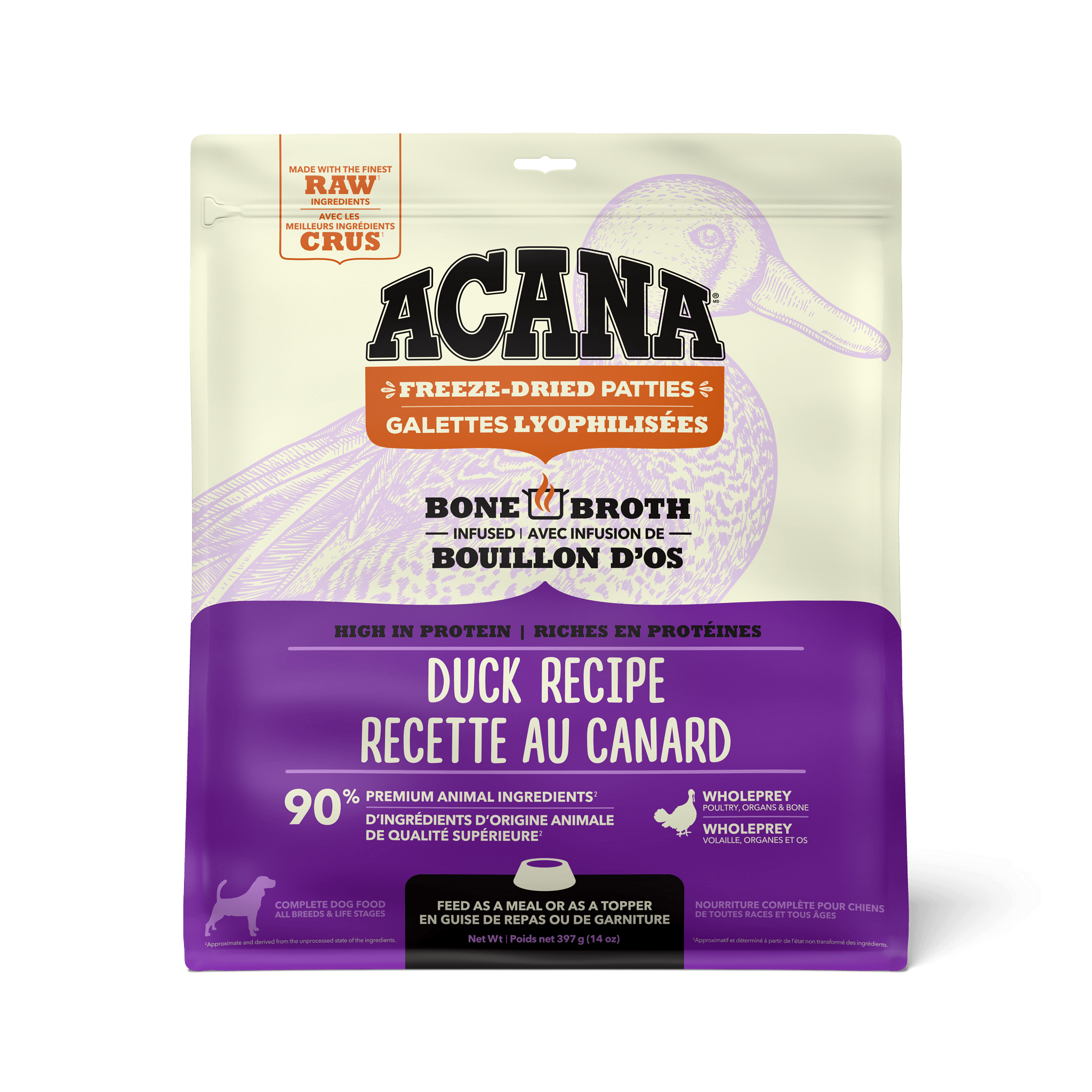 Acana Freeze-Dried Food Patties Duck Recipe - 397g / Patties - Dog Food - Acana - PetMax Canada