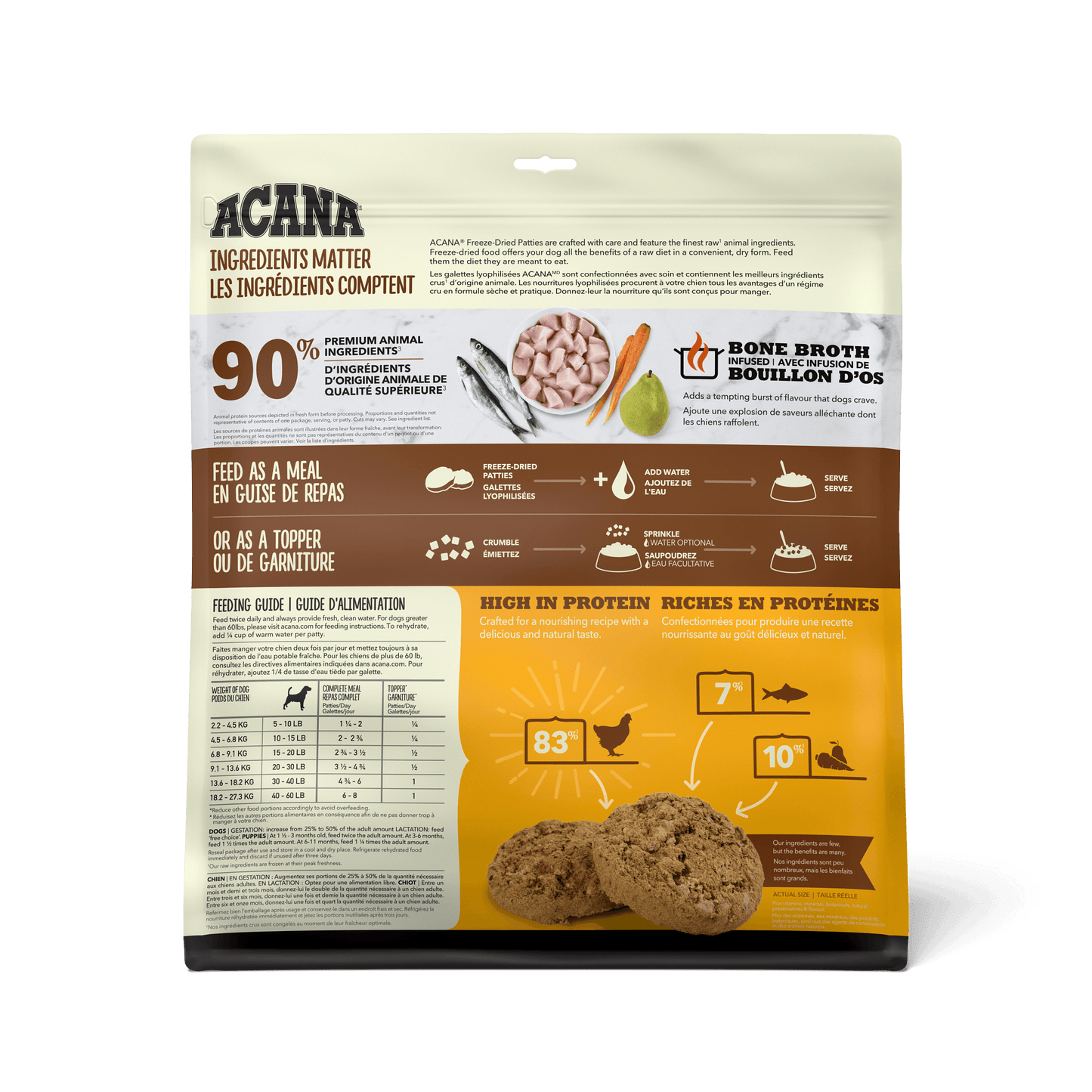 Acana Freeze-Dried Food Patties Free-Run Chicken Recipe  Dog Food  | PetMax Canada