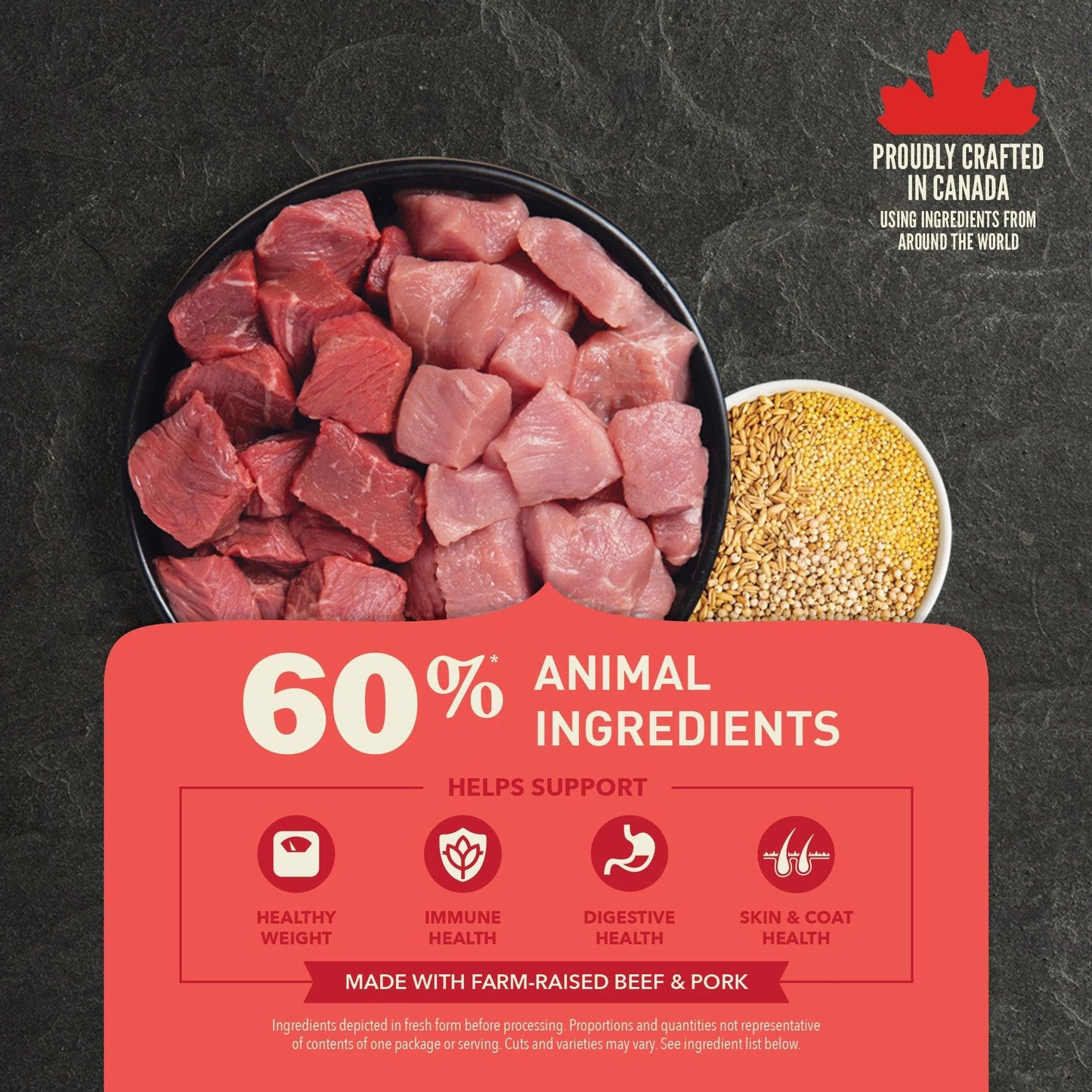 Acana Healthy Grains Ranch Raised Red Meat Dry Dog Food Recipe  Dog Food  | PetMax Canada