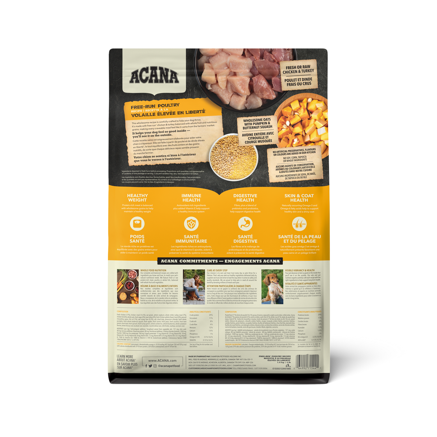 Acana Healthy Grains Free-Run Poultry Dry Dog Food Recipe  Dog Food  | PetMax Canada