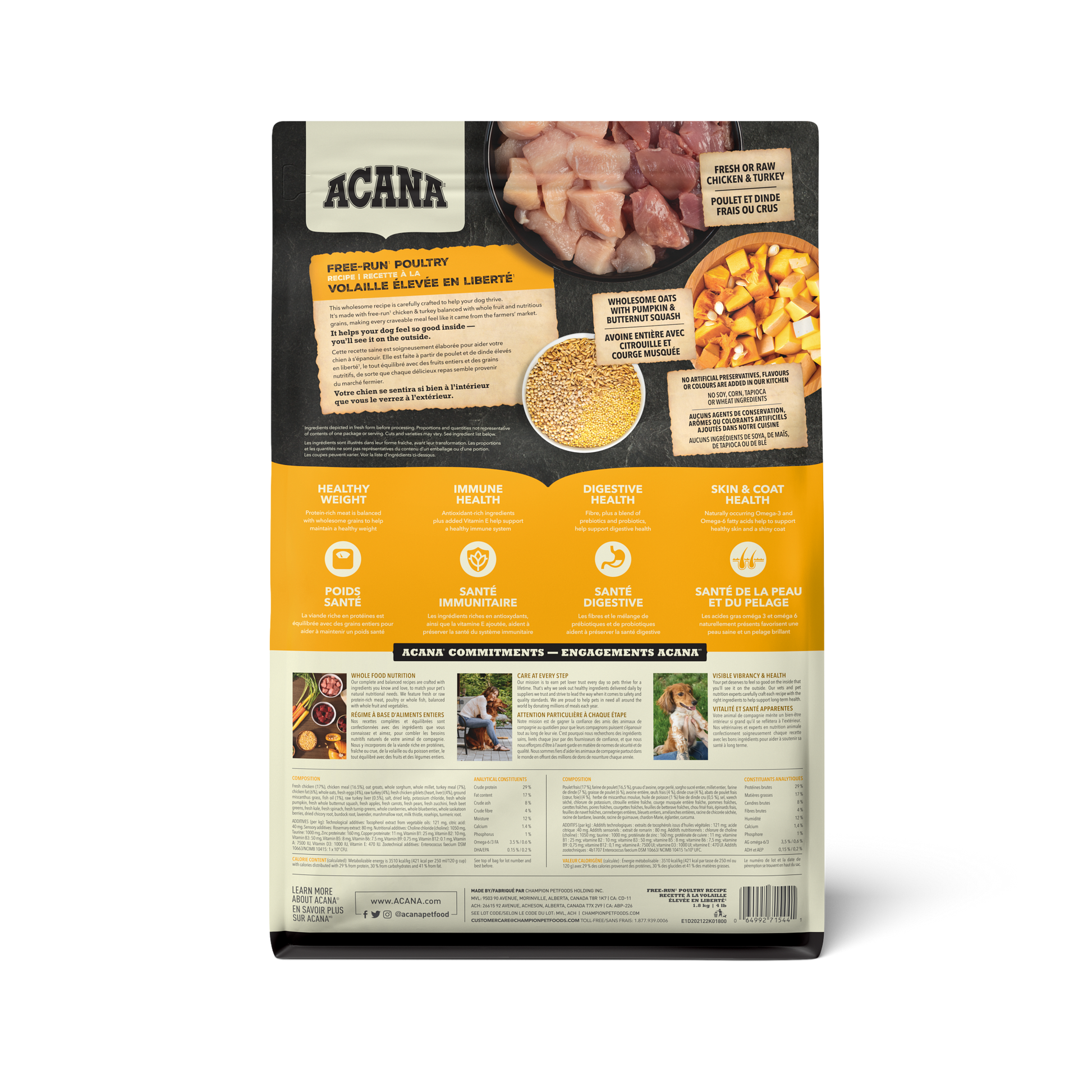 Acana Healthy Grains Free-Run Poultry Dry Dog Food Recipe  Dog Food  | PetMax Canada