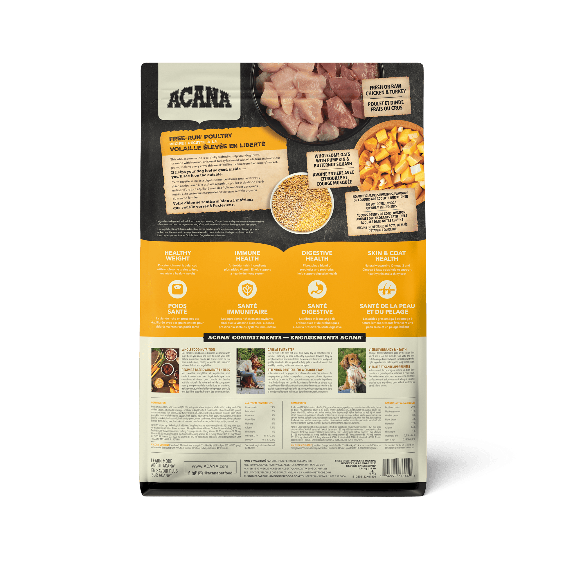 Acana Healthy Grains Free-Run Poultry Dry Dog Food Recipe  Dog Food  | PetMax Canada