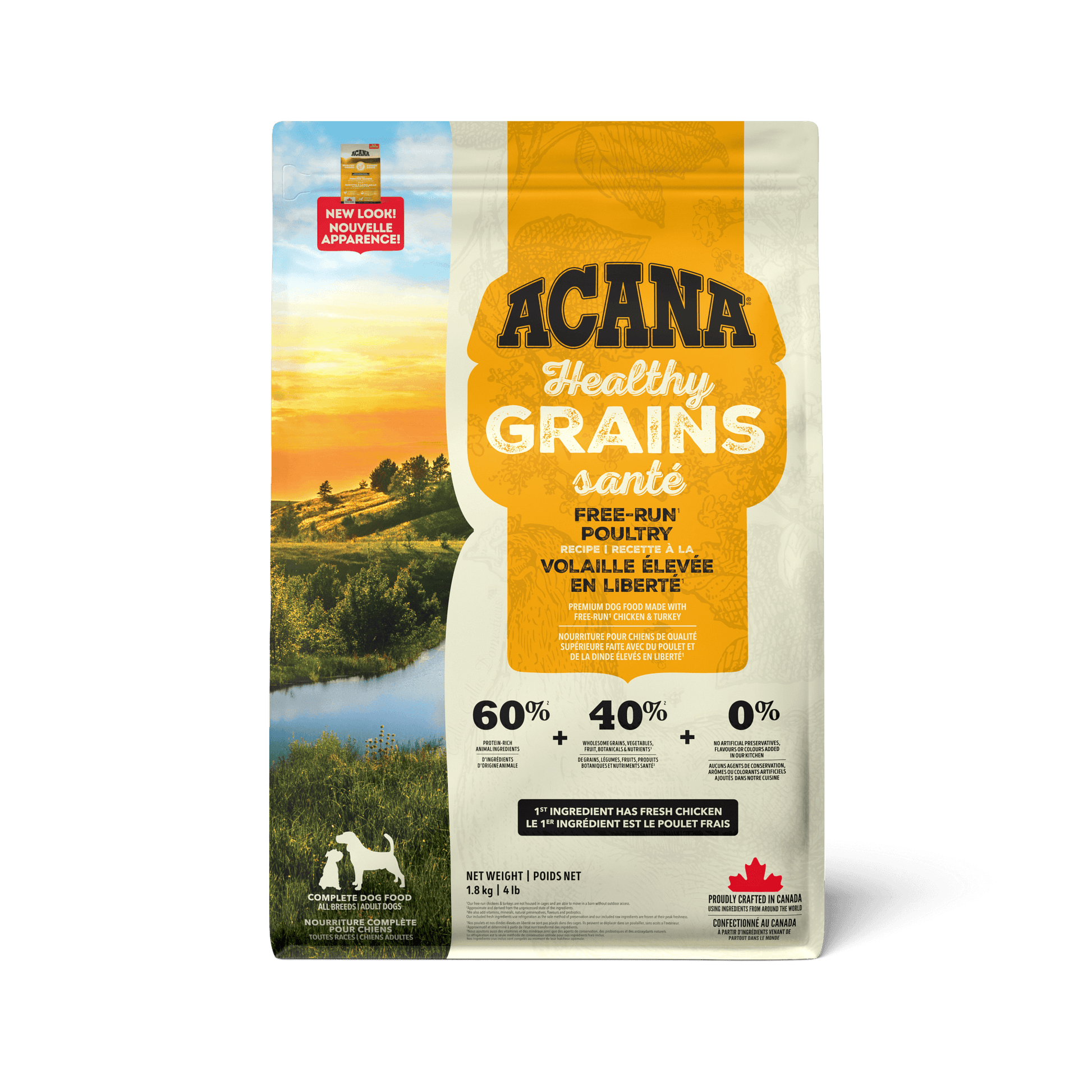 Acana Healthy Grains Free-Run Poultry Dry Dog Food Recipe  Dog Food  | PetMax Canada