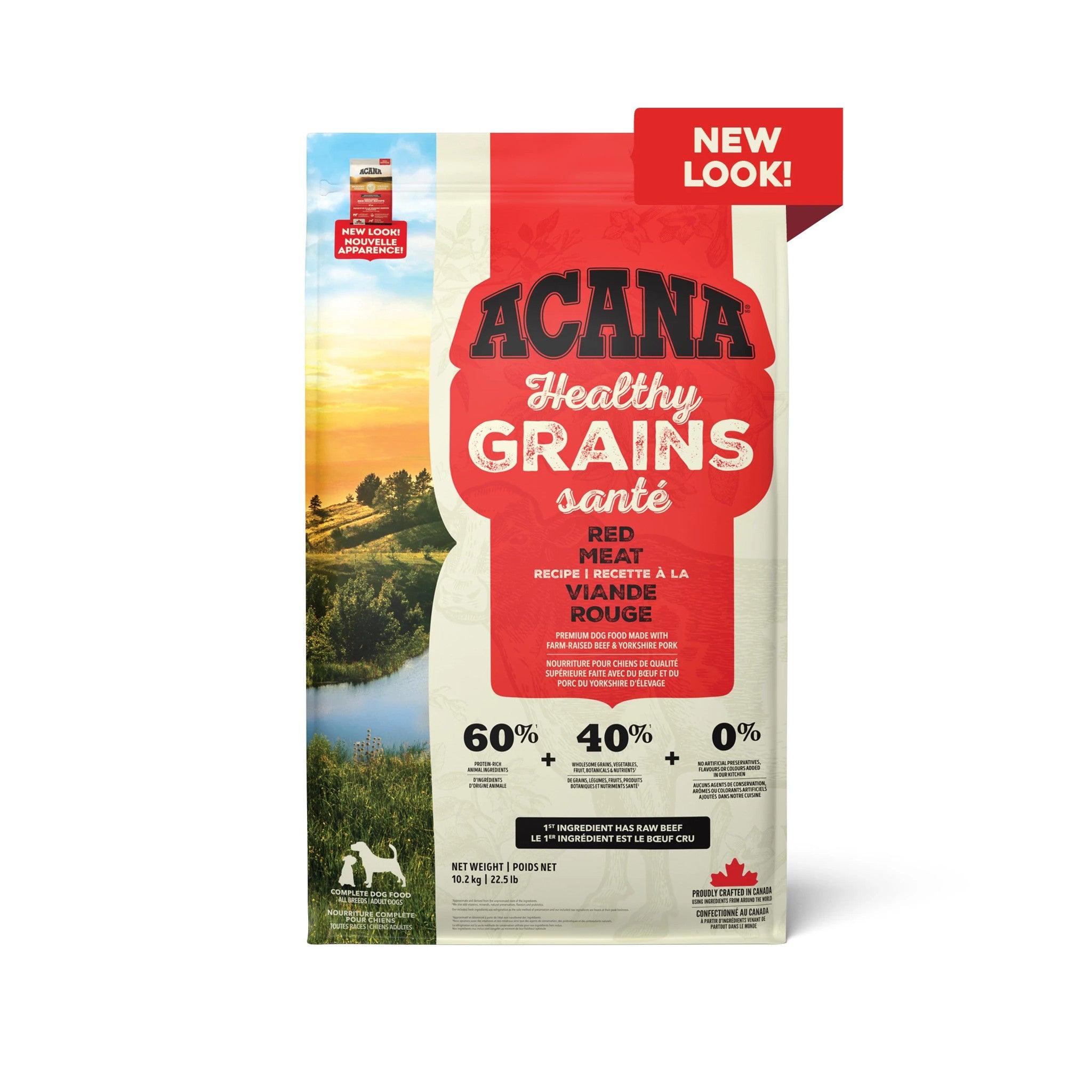 Acana Healthy Grains Ranch Raised Red Meat Dry Dog Food Recipe - 1.8 Kg - Dog Food - Acana - PetMax Canada