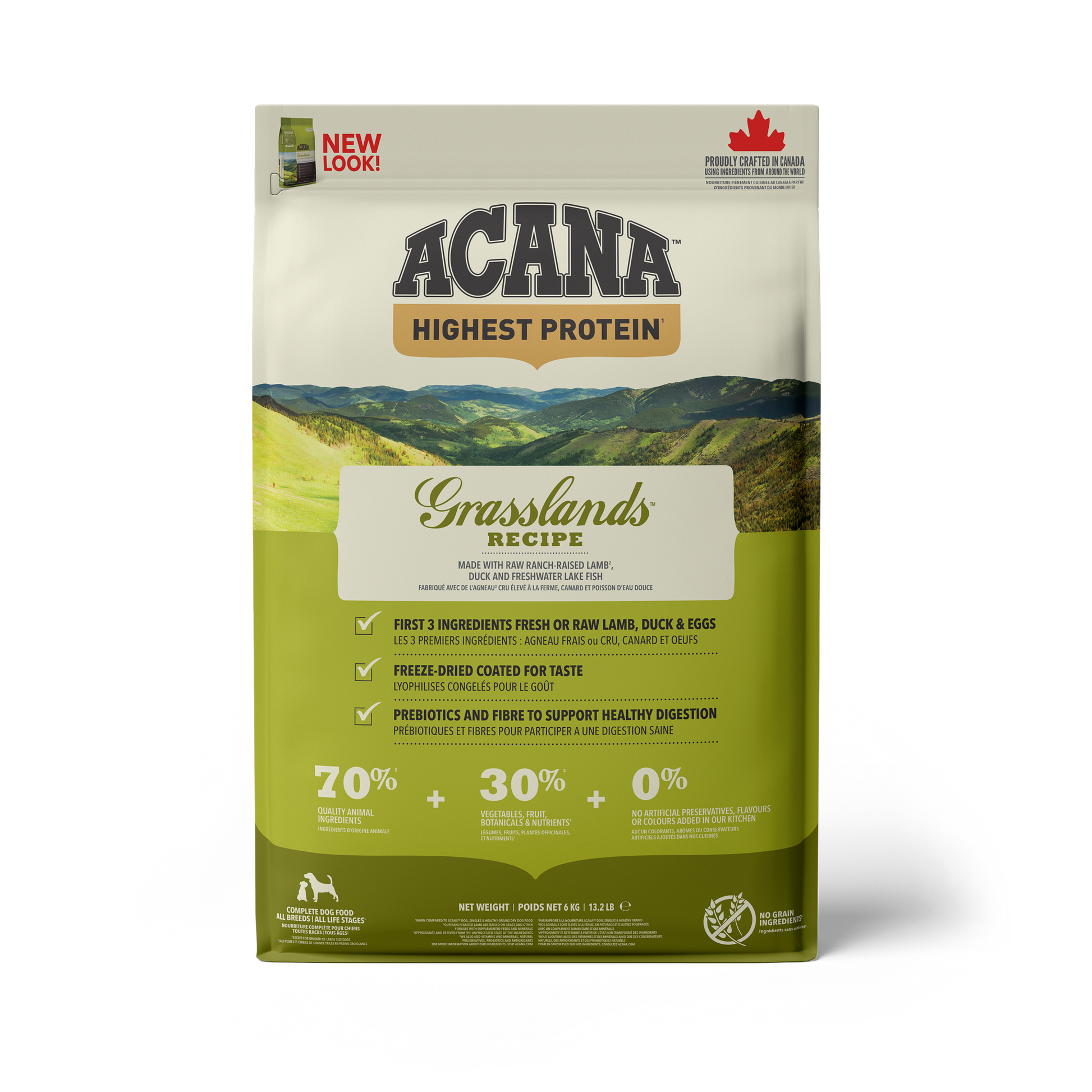 Acana Highest Protein Grasslands Dry Dog Food Recipe  Dog Food  | PetMax Canada