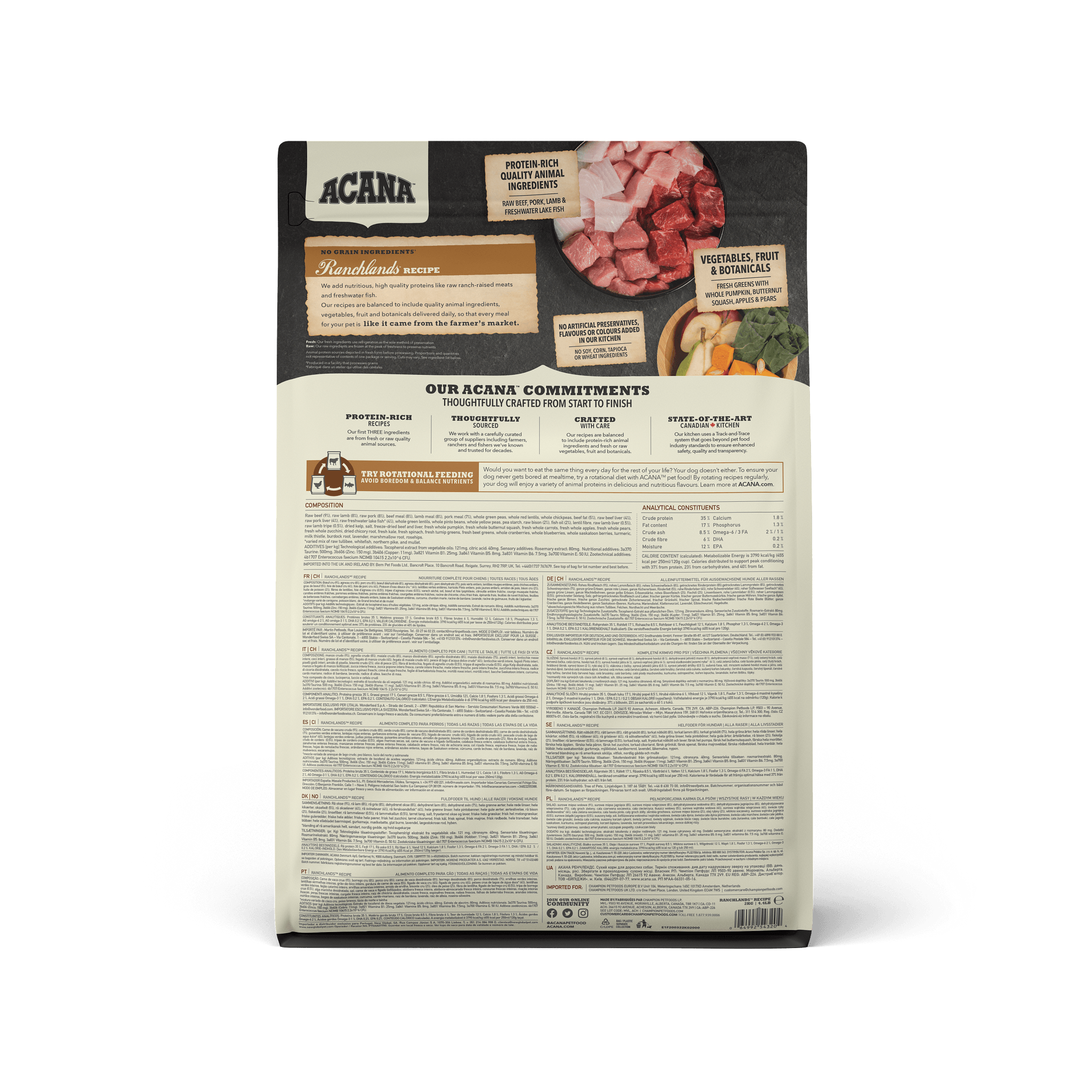 Acana Highest Protein Ranchlands Dry Dog Food Recipe - 2 Kg - Dog Food - Acana - PetMax Canada