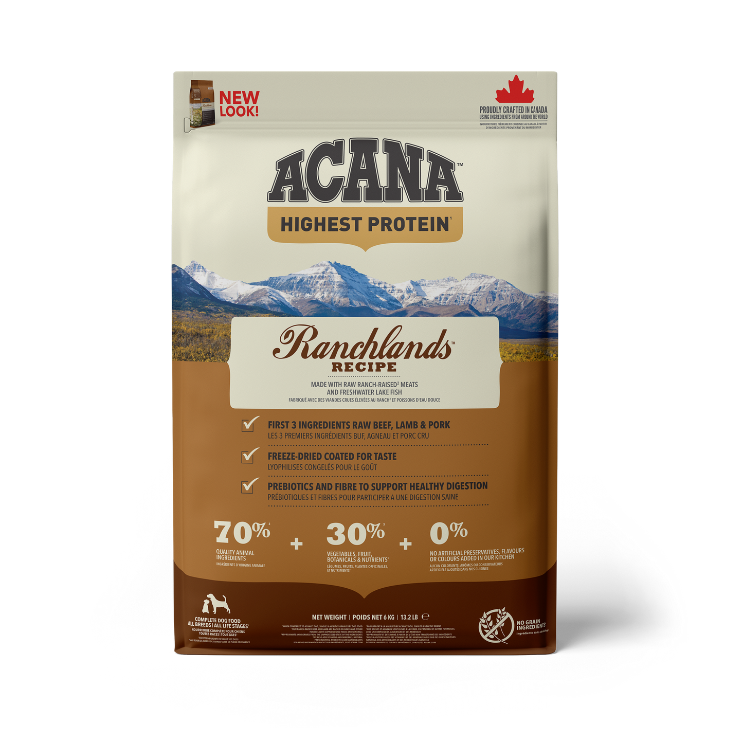 Acana Highest Protein Ranchlands Dry Dog Food Recipe  Dog Food  | PetMax Canada