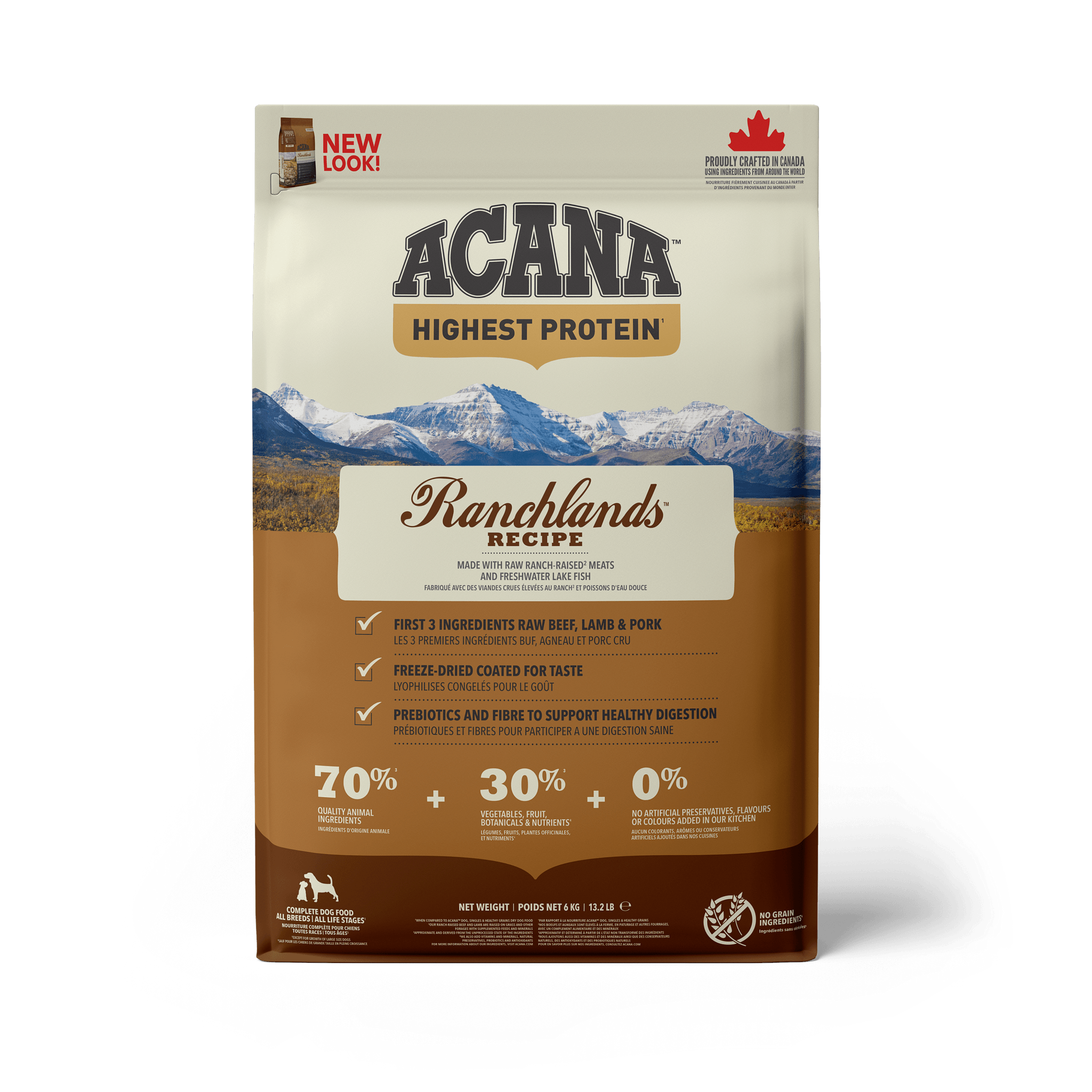 Acana Highest Protein Ranchlands Dry Dog Food Recipe - 2 Kg - Dog Food - Acana - PetMax Canada