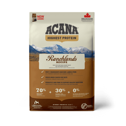 Acana Highest Protein Ranchlands Dry Dog Food Recipe - 2 Kg - Dog Food - Acana - PetMax Canada